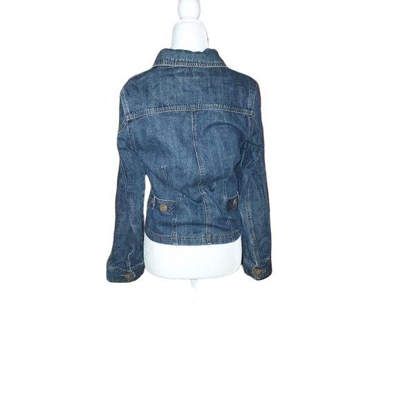 Tulle M Basic Jean Jacket Woman Blue Button Front Denim Coat - Picture 3 of 3